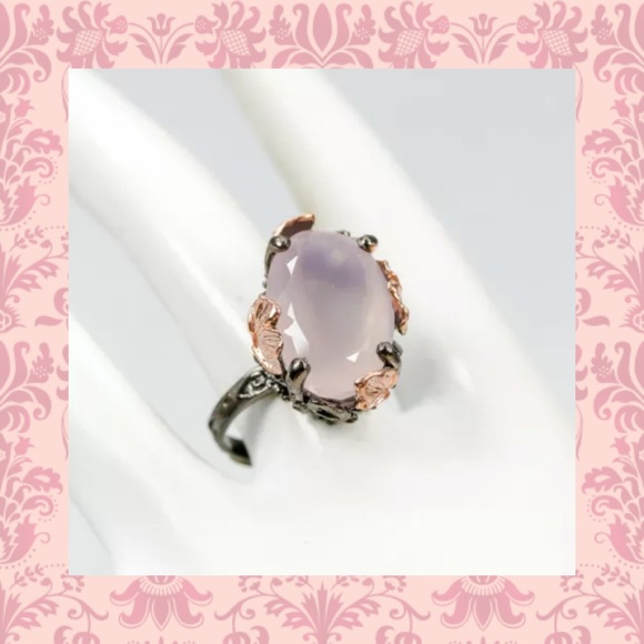 🌸HANDCRAFTED NATURAL ROSE QUARTZ STERLING RING🌸 - Picture 5 of 6